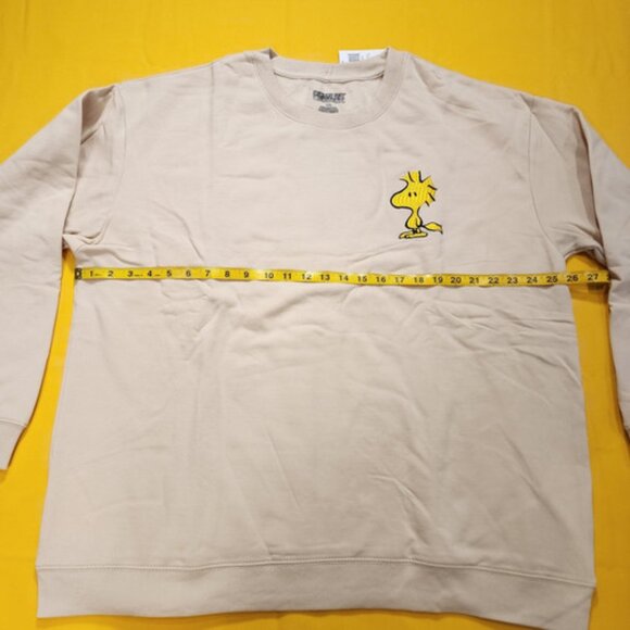 Peanuts Snoopy & Woodstock Two-Sided Crewneck Sweatshirt Beige Adult 2XL NEW - Picture 6 of 8